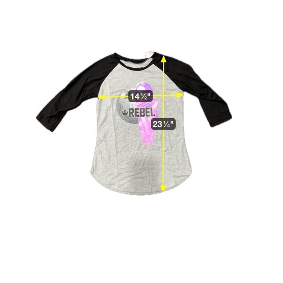 Star Wars Rebel NWT Womens Black and Grey Raglan Shirt SZ XL - Picture 7 of 8
